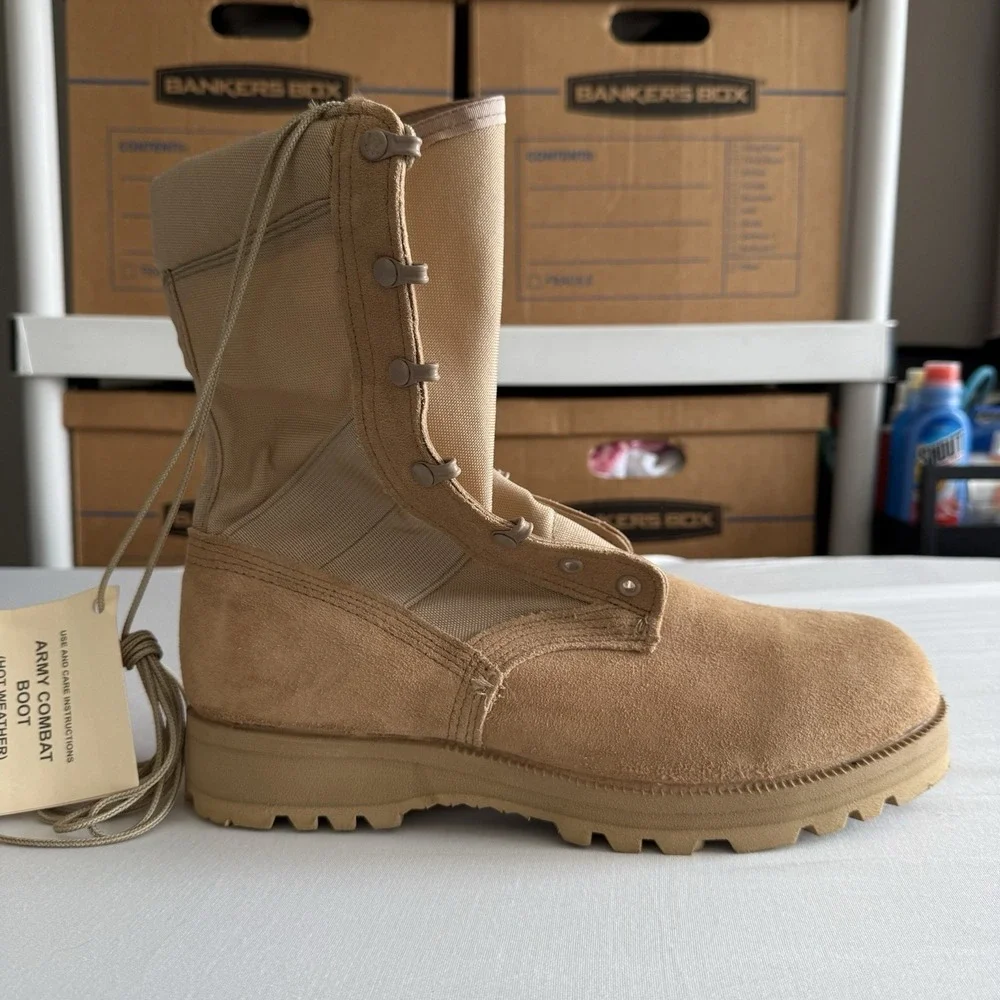 Army Hot Weather Combat Boots Mens 10.5W McRae Tan Military Vibram Reserves